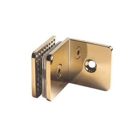 Conector perete-sticla  rectangular 90° gold